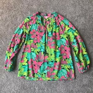 Lilly Pulitzer Elsa Skip on It Silk Printed Blouse